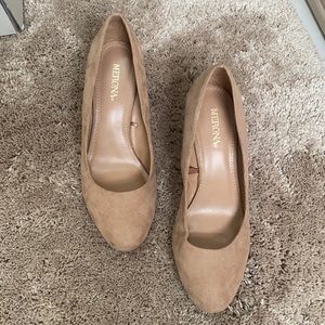 NWOT MERONA micro suede wedge